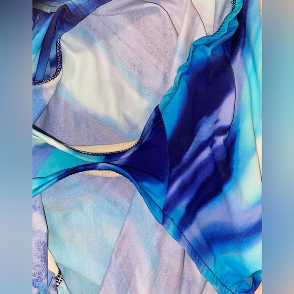 Trimshaper Swimsuit Tummy Control, Ruched F. Panel, Adj. Straps Blu/Pur SZ 12 - Picture 11 of 11